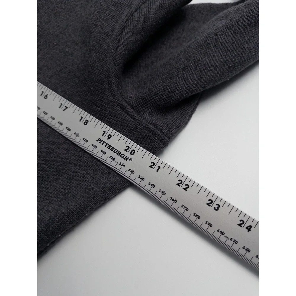 LL Bean Fleece Sweater Mens M Gray Snap Mock Neck Pockets 1/4‎ Pullover Outdoor